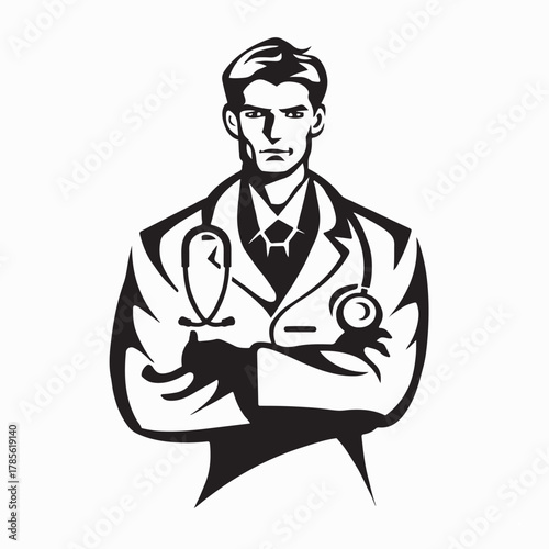 Doctor Standing with Arms Crossed and Confident Expression