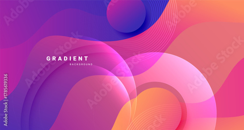 Vibrant Gradient Abstract Background With Soft 3D Shapes And Flowing Waves