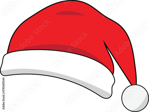 Realistic set of santa red hats _christmas & new year red hat collection_holiday stock vector illustration.eps