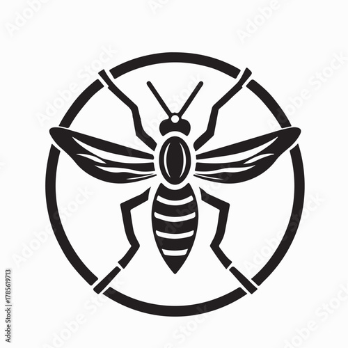 Mosquito Vector Logo Design with Bold Lines and Clear Shapes