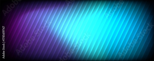 Futuristic neon texture with vibrant shades of blue green gradients and bright smooth fluted vertical lines. Bold dynamic design blending smooth tones and radiant colors for modern visual art project