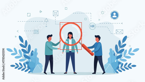 HR Recruitment and Candidate Selection Process Vector Illustration