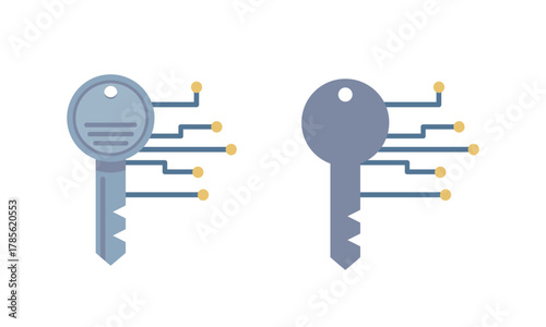 暗号キーのイラスト