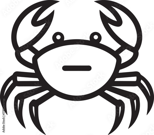 Simple Crab Line Art Vector