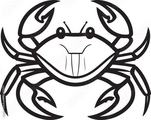 Crab Line Art Vector