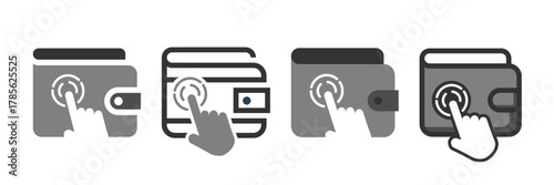 Payment wallet touchscreen design, vector template
package