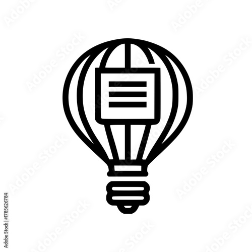 Vector of document symbol on balloon for remote access and creative cloud storage illustration theme

