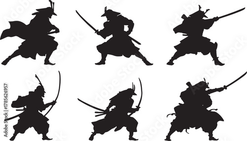 Samurai Fighting Horde Back-to-Back Silhouette Pack