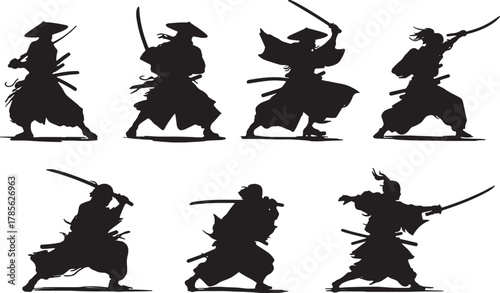 Samurai Fighting Horde Back-to-Back Silhouette Pack