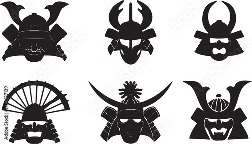 Samurai Clan Mon (Crest) Silhouette Icon Set