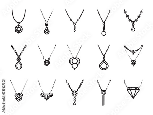 Necklace Line Art Simple Modern Style Inspiration