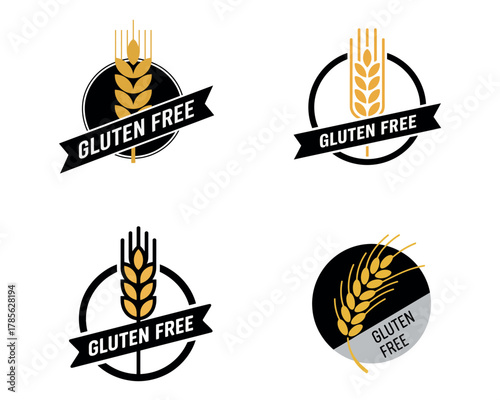 Gluten free label with wheat symbol design illustration
