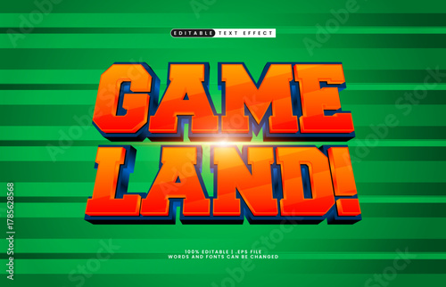 game land editable text effect for e-sport and streaming banner