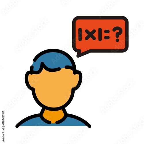 Mental health filled line color icon. Dementia illustration.