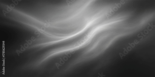 Luxury black silk satin fabric with smooth flowing waves and soft light texture