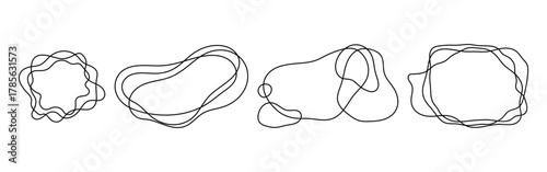 Abstract black frame. Curvy line frame