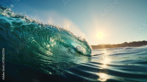 Fototapeta Naklejka Na Ścianę i Meble -  turquoise ocean water surfing wave photography