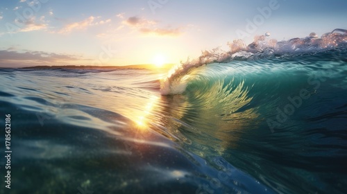 Fototapeta Naklejka Na Ścianę i Meble -  blue ocean water surfing wave photography