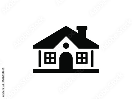 A simple black icon represents a detached house with a chimney.