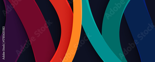 Colorful abstract striped background with vibrant waves and modern vector design