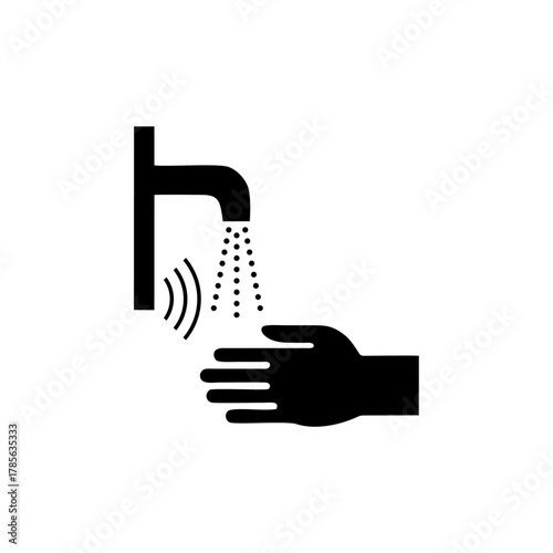 Automatic sensor faucet or tap icon vector design sign public information symbols standard ISO 7001