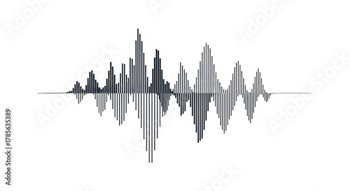 Sound wave visualization of audio signal frequency spectrum waveform design