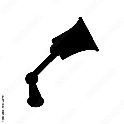 Classic hand bell black silhouette icon on white background Vector, illustration