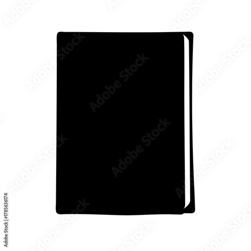 Minimalist black book silhouette icon, literature concept Vector, illustration