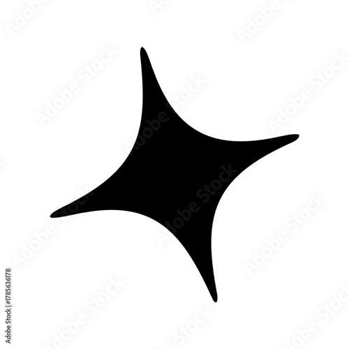 Wallpaper Mural Abstract black four-pointed star on white background graphic Vector, illustration Torontodigital.ca