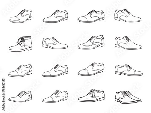 Oxford Shoes Line Art Minimalist Fashion Illustration
