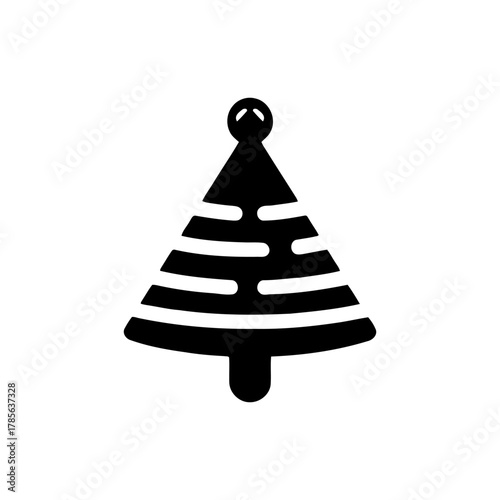 Bold Christmas tree ornament icon