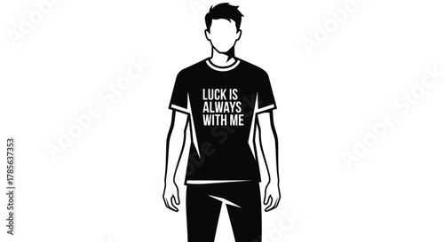 Luck is always with me t shirt design vector illustration art