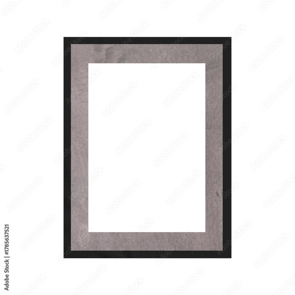 Fototapeta premium Modern black and silver picture frame mockup isolated on a white background. 