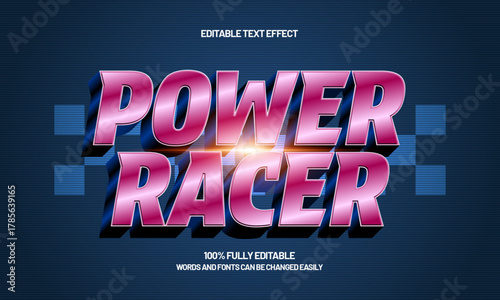 power racer editable speed text effect for racing team logo