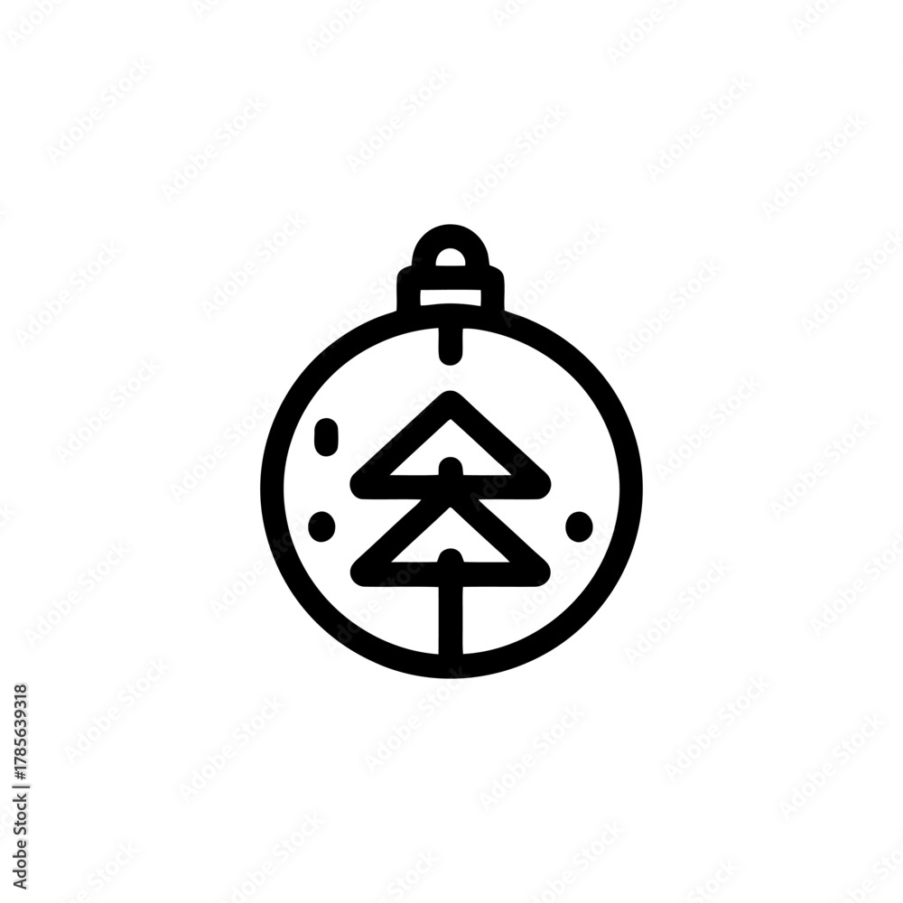 Fototapeta premium Christmas tree bauble in minimal style