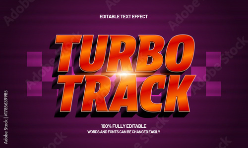turbo track editable speed text effect for racing team logo