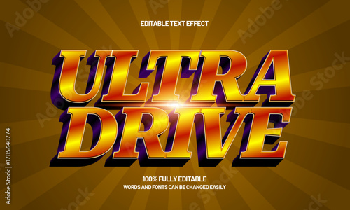 ultra drive editable speed text effect for racing team logo