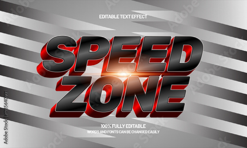 speed zone editable speed text effect for racing team logo