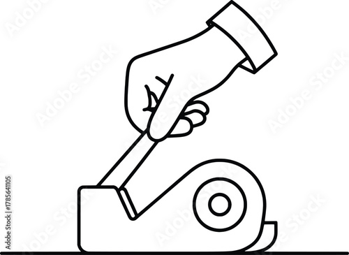 Hand dispensing tape from dispenser for packaging shipping crafting sealing office