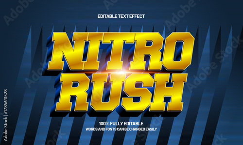 nitro rush editable speed text effect for racing team logo