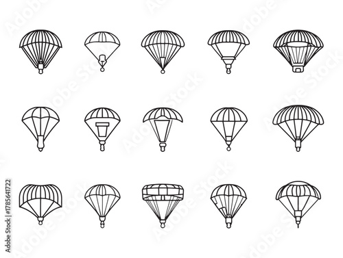 Parachute Skydiving Line Art Freedom Experience
