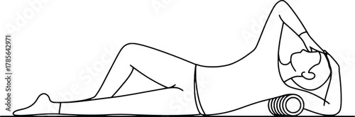 Person lying on side using foam roller for neck and shoulder relief
