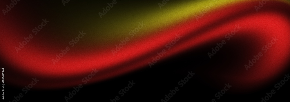 Obraz premium Psychedelic glowing grainy texture on black red yellow blurred gradient background, abstract futuristic wallpaper cover