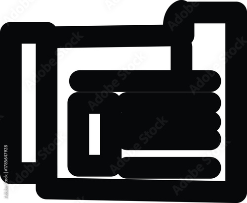 Black and White Handshake Icon Vector Illustration: Simple Graphic Design for Business, Agreement, and Partnership Concepts