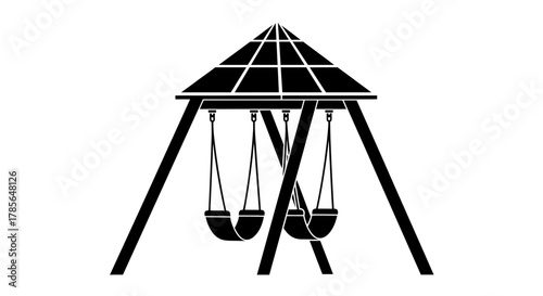 Modern playground swing set with canopy for outdoor fun