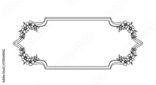 Elegant floral decorative frame for invitations or certificates