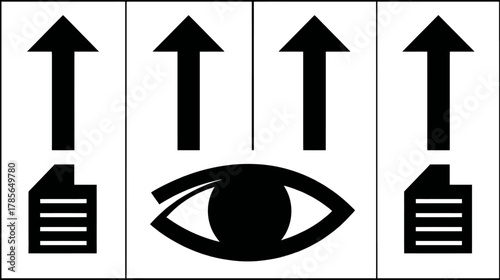 Data upload and monitoring concept graphic. Files being uploaded and viewed, symbolizing digital process, security, and progress.