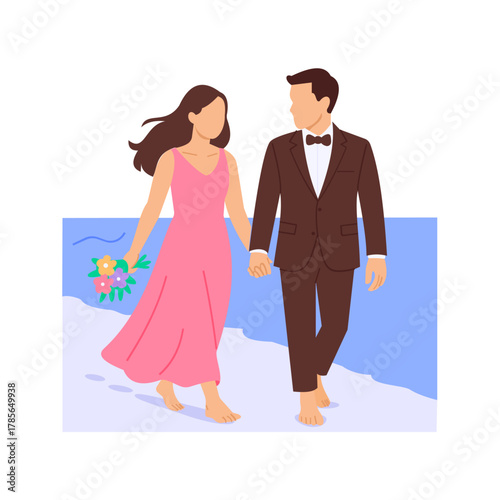 Beach Walk, romantic stroll near ocean waves