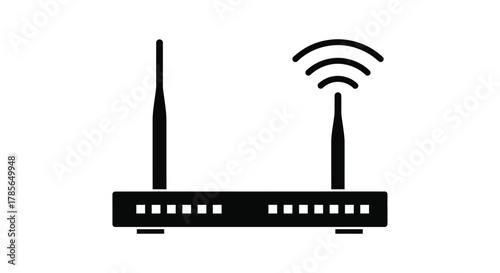 Modern wireless router broadcasting signal, essential for home and office connectivity