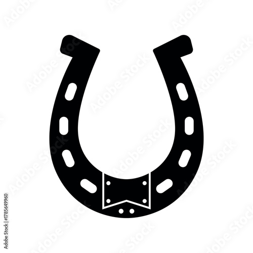 Mechanical horseshoe with bowtie and hole details